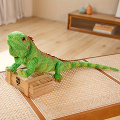 Realistic Plush Lizard Stuffed Animal Soft Toy Dark Green & Emerald