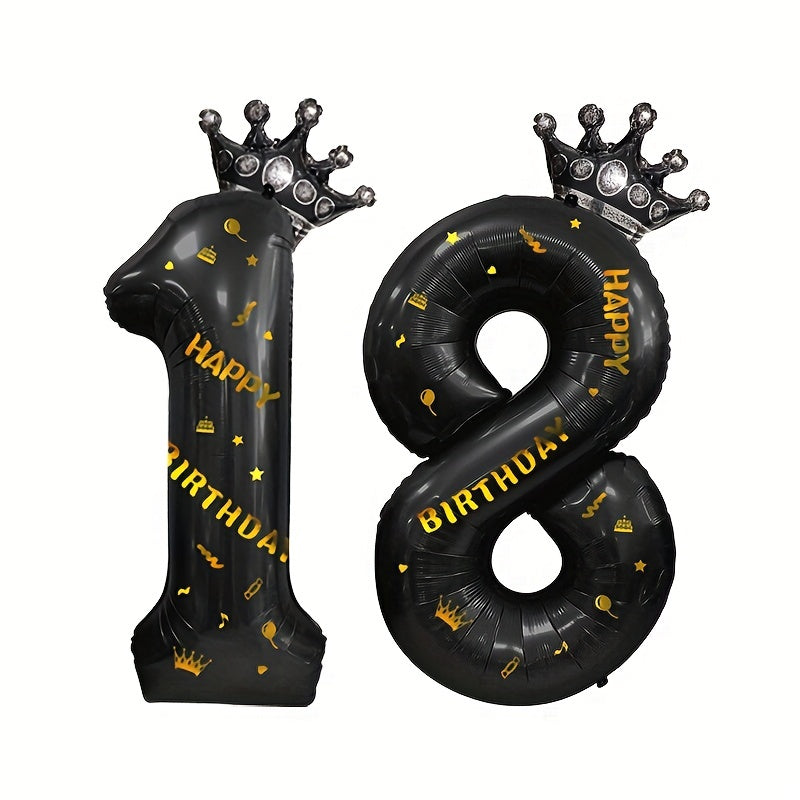 Foil Crown 0 9 Number Balloons for Birthday Wedding Anniversary Baby Shower
