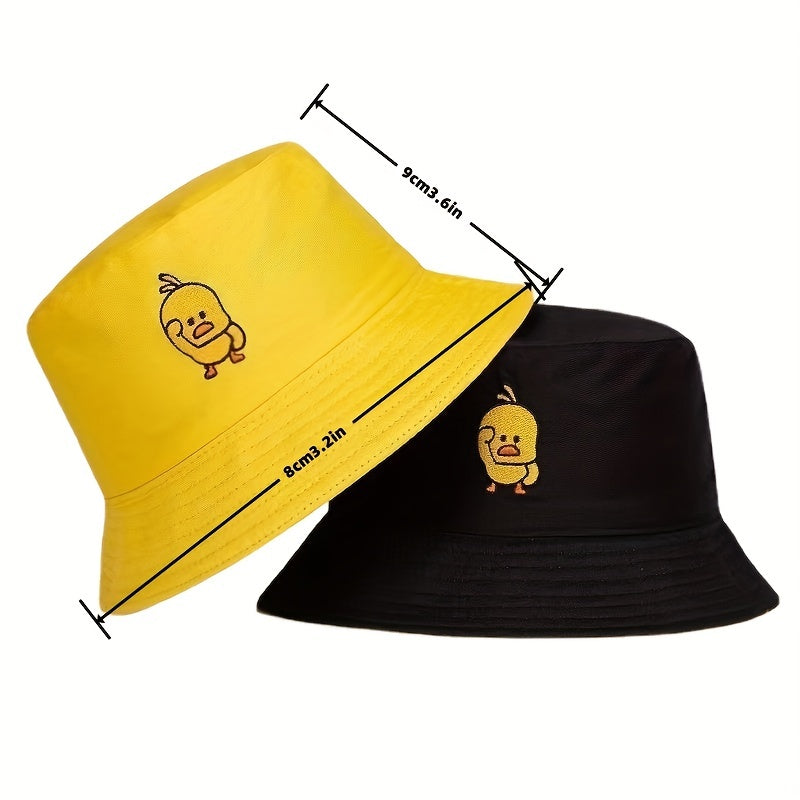 Solid Embroidery Bucket Hat Cartoon Sunscreen Basin Hat Outdoor Lightweight