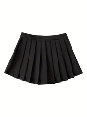 Y2K Solid Pleated Mini Skirt for Women