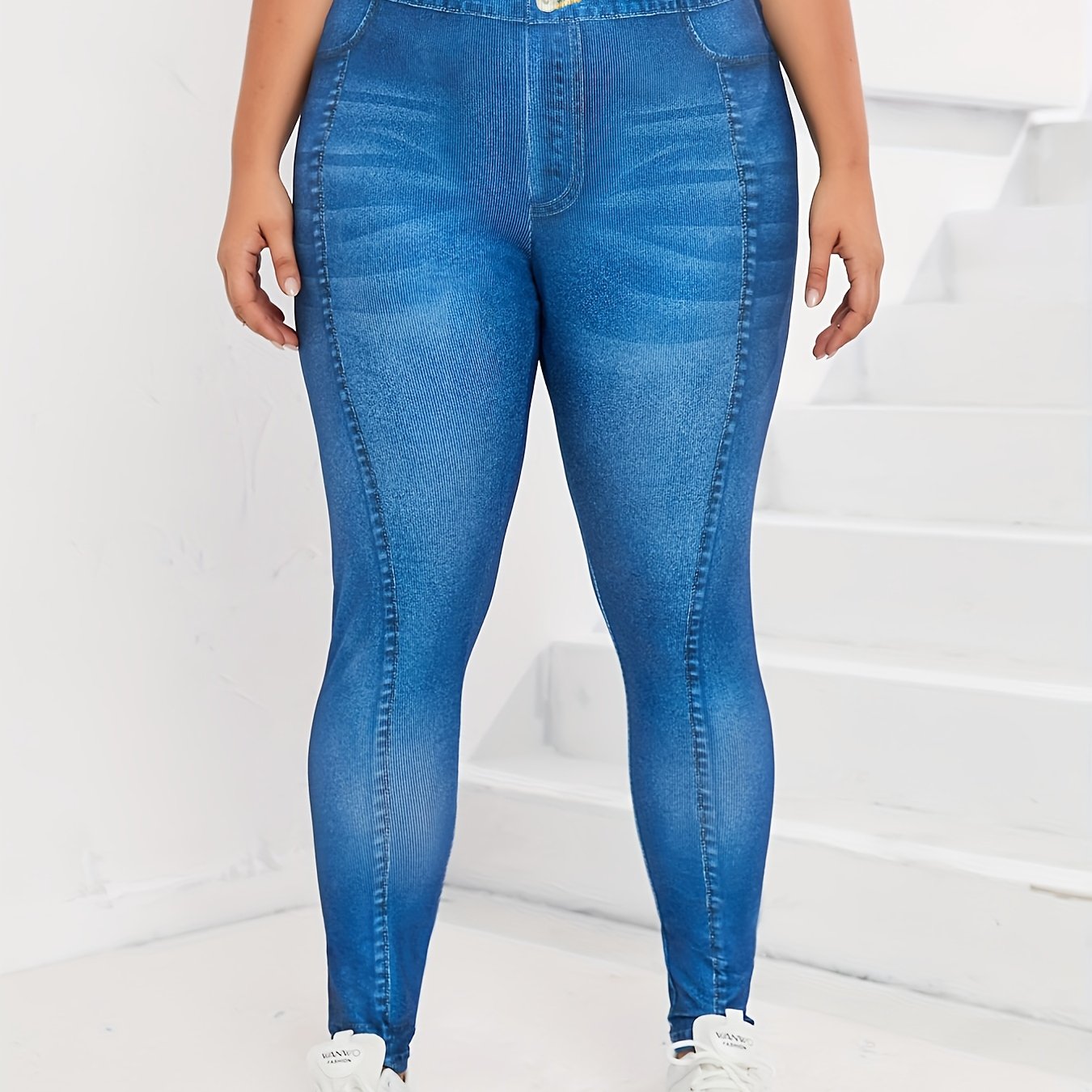 Denim Print Skinny Leggings