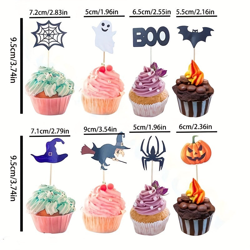 9pcs Halloween Cupcake Toppers Cake Decorations for Party