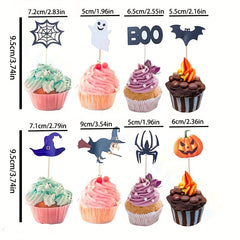 9pcs Halloween Cupcake Toppers Cake Decorations for Party