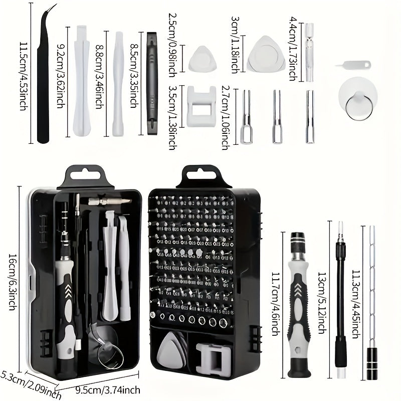 115 Piece Precision Screwdriver Set for Automotive and Electronics Repair