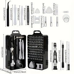 115 Piece Precision Screwdriver Set for Automotive and Electronics Repair