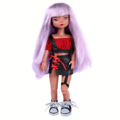 Pink Doll 360 Jointed Doll with 4 Outfits Fashionable Collectible Gift for Girls