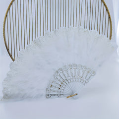Women's Plush Folding Fan Dance Performance Fan Photography Props