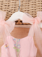 Baby Girls Butterfly Embroidery Mesh Cami Dress for Summer