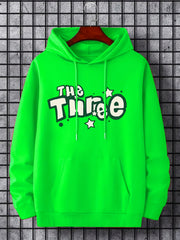 Men's Three Print Hoodie Casual Hooded Sweatshirt