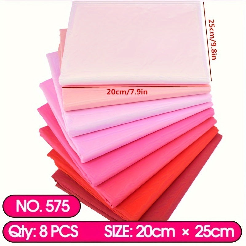 8pcs DIY Rainbow Cotton Fabric Solid Quilt Sewing Cloth Patch