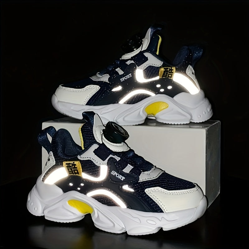 Boy's Reflective Chunky Shoes With Rotating Buckle