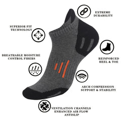 Men's Plus Size Thick Sports Socks Low cut Breathable Sweat-absorbing