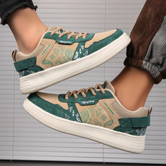 Retro Graphic Print Block Skate Shoes Casual Sneakers