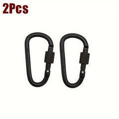2pcs Colorful D-shaped Aluminum Alloy Hook With Lock For Camping