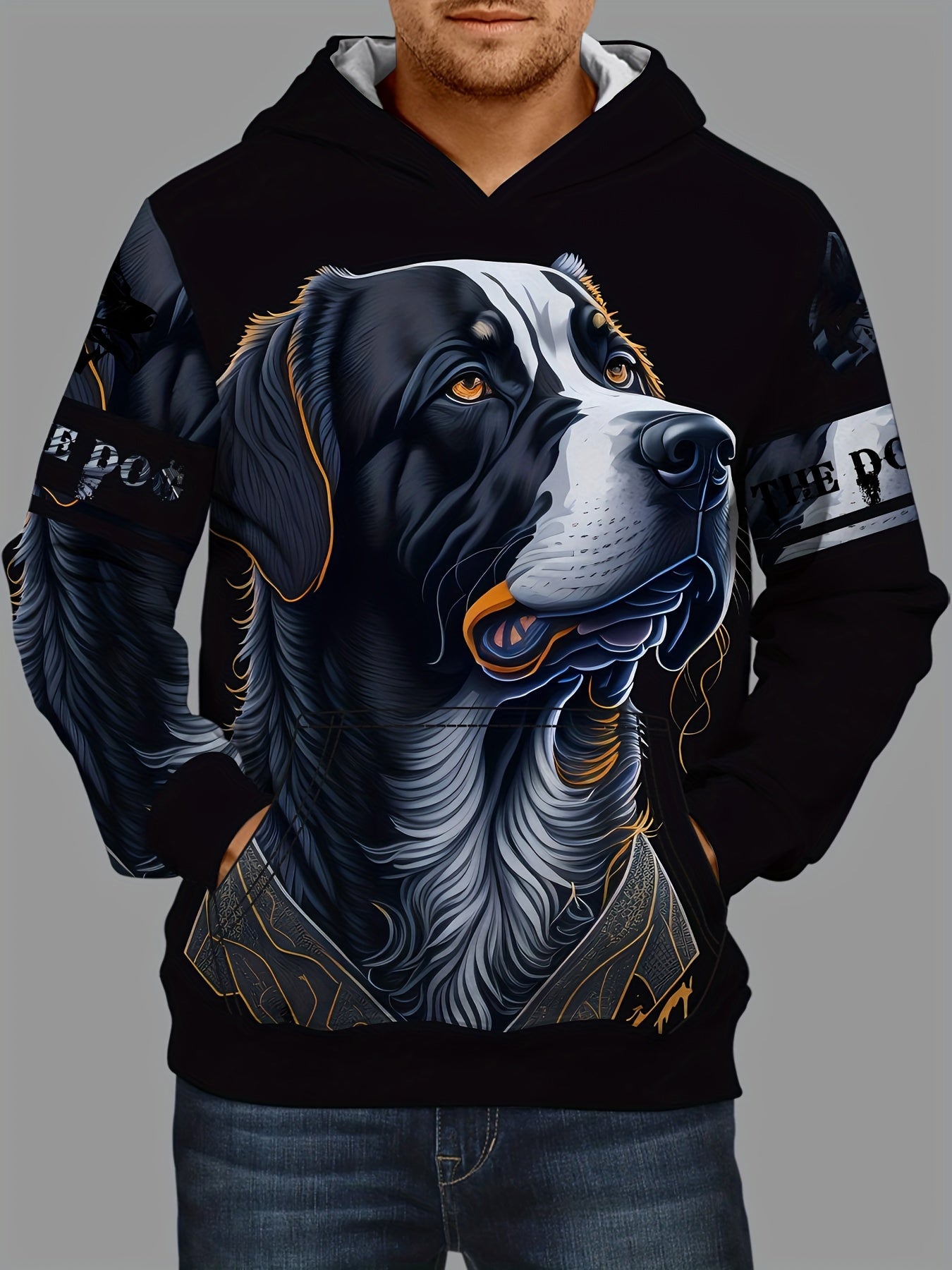 Dog 3D Print Hoodie for Men Graphic Hooded Pullover