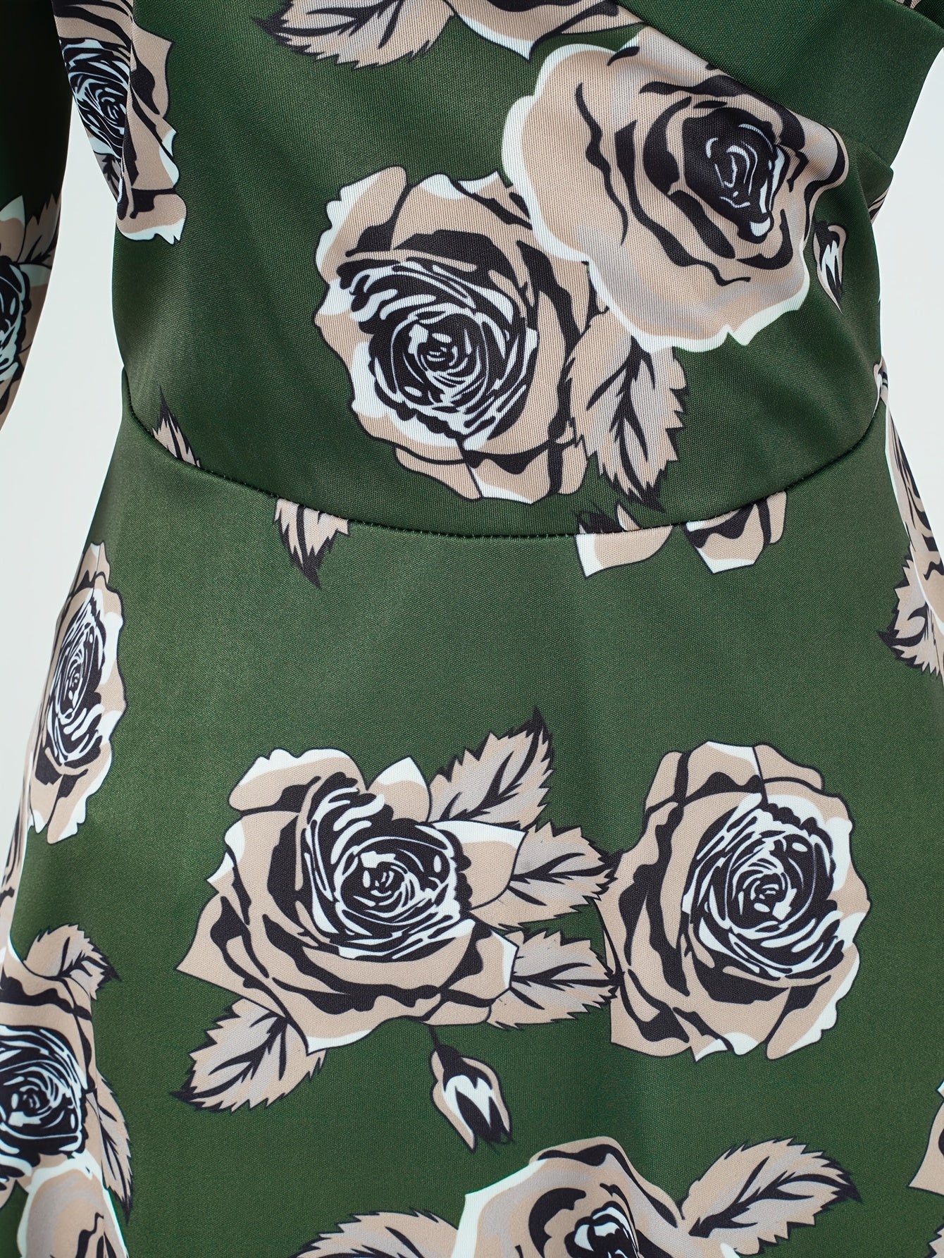 Plus Floral Print Long Sleeve Maxi Dress