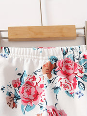 Girls Floral Print Leggings Two Pack Trousers 2-6 Years