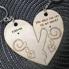 Heart Shaped Couple's Keychain Pendant for Car Keys Backpacks Gift