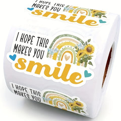Rainbow Stickers 100pcs, Smile & Thank You Labels for Retailers, Envelopes