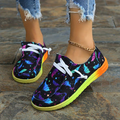Colorful Bat Pattern Canvas Shoes for Women