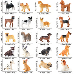 20pcs Realistic Mini Dog Figurines Set Hand Painted Detailed Plastic Puppy F