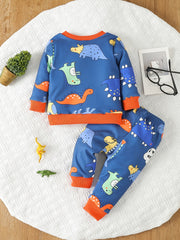 Baby Boy Cartoon Pajama Set Top Pants Loungewear Set