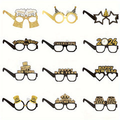6pcs Funny Photo Glasses Paper Glasses Year Party Decoration