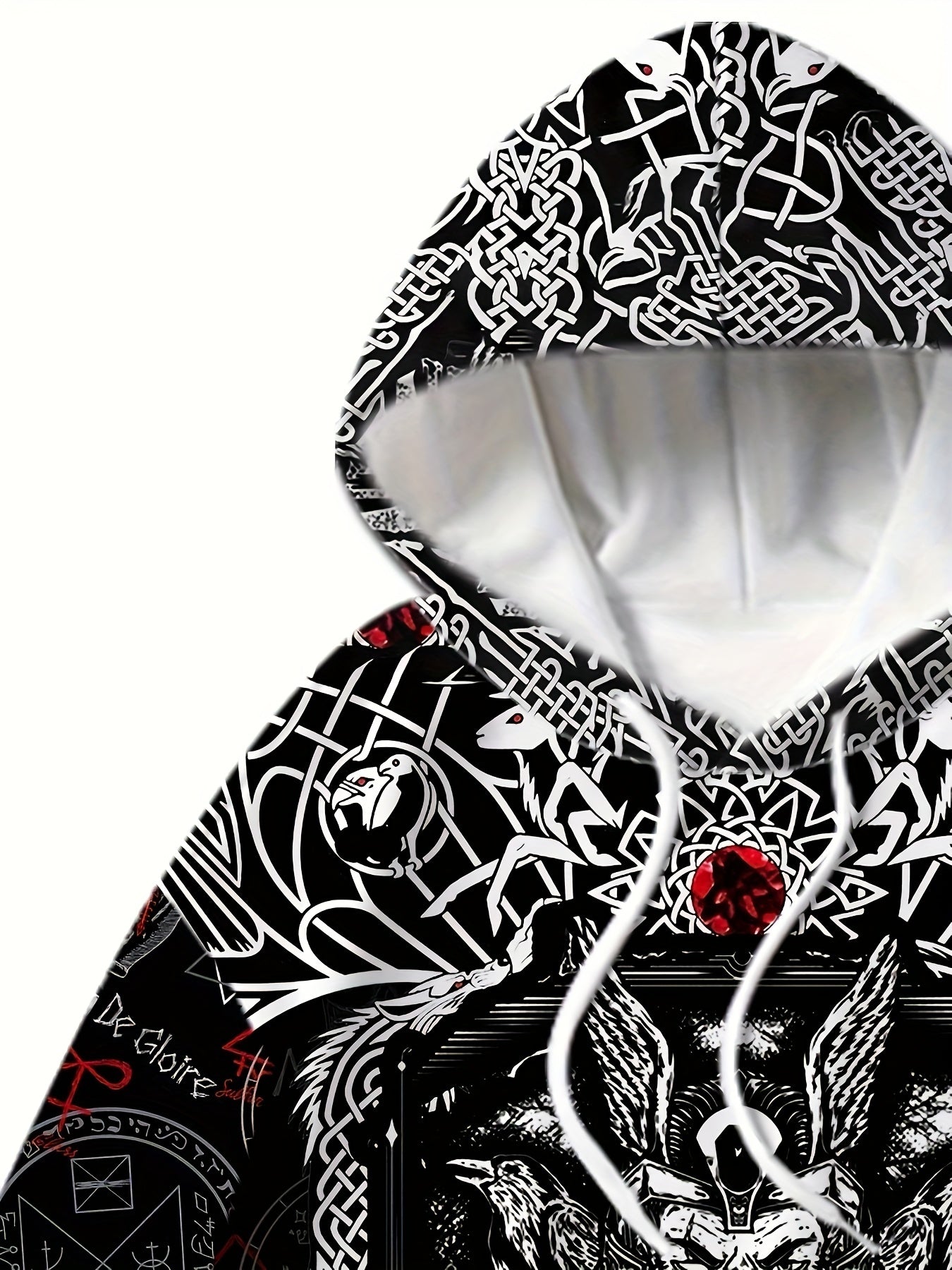 Men's All Over Print Hoodie & Sweatpants Set for Autumn Winter
