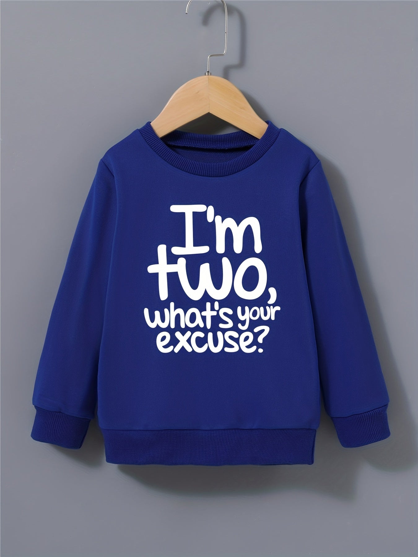Boys Sweatshirt I'M TWO Print Casual Top Kids Clothes