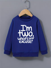 Boys Sweatshirt I'M TWO Print Casual Top Kids Clothes