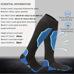 Winter Ski Socks Knee High Warm Socks For Men Women