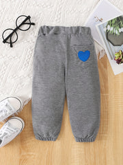 Baby Girls Casual Heart Graphic Trousers