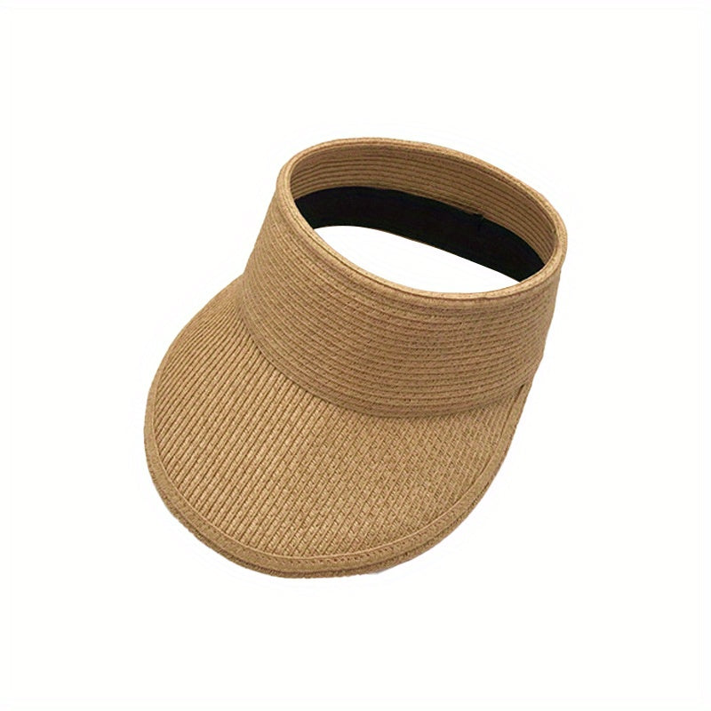 Summer Sunshade Sunscreen Straw Hat Foldable Empty Top Hat