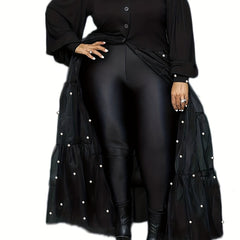 Rhinestone Button Front Maxi Dress