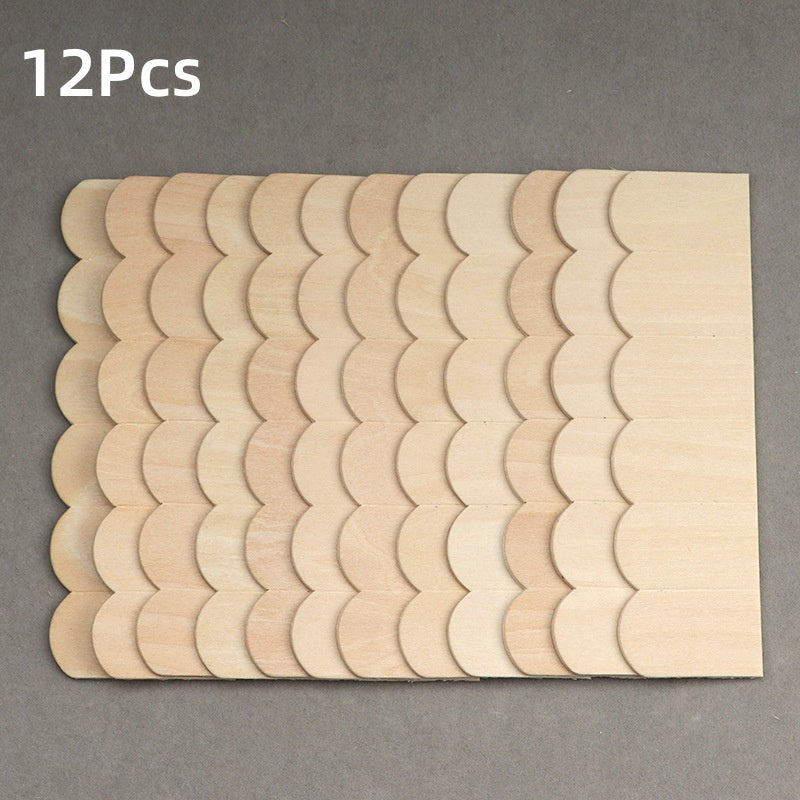 12 Pack Dollhouse Small House Roof Wooden Tiles