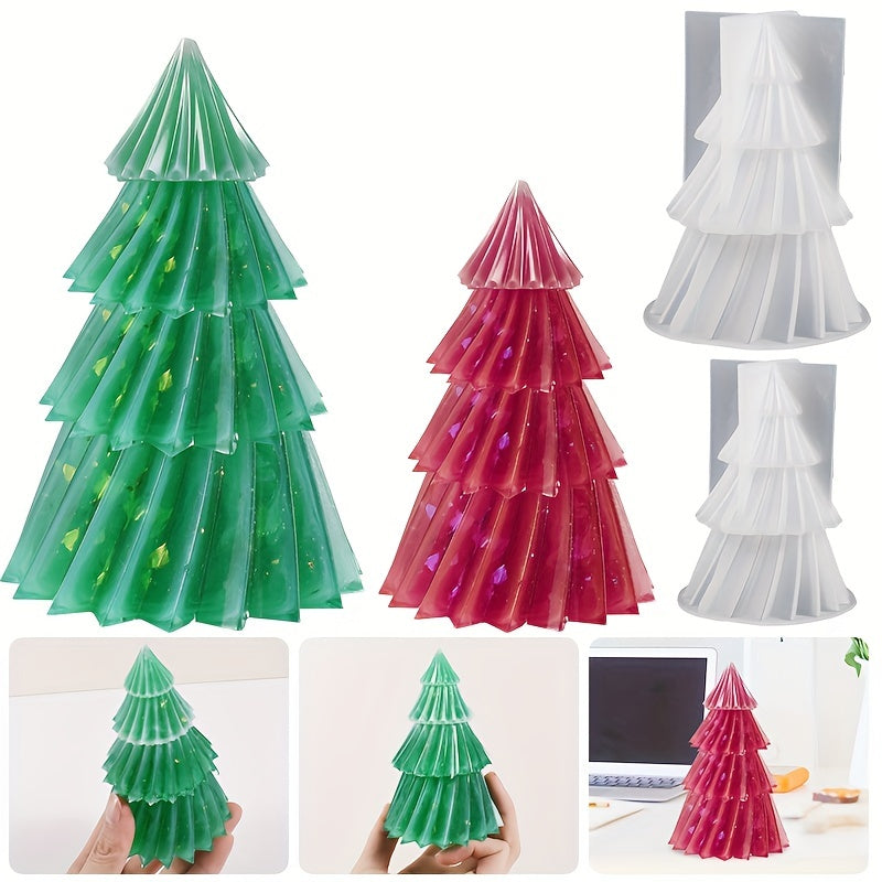 DIY Epoxy Resin Mold Origami Christmas Tree Candle Ornament