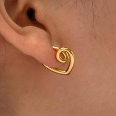 18K Plated Stainless Steel Twisted Stud Earrings