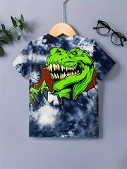 Boy's Dino Graphic T-shirt, 3D Print, Casual, Summer Tee