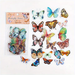 40pcs Butterfly Stickers Transparent Nature Scrapbook Supplies