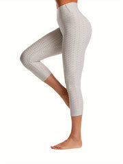 High Waist Honeycomb Yoga Pants - Fitness Leggings