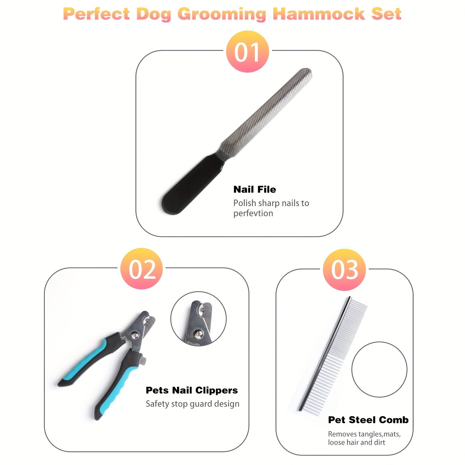 Dog Hair Remover Comb & Nail Clipper Set