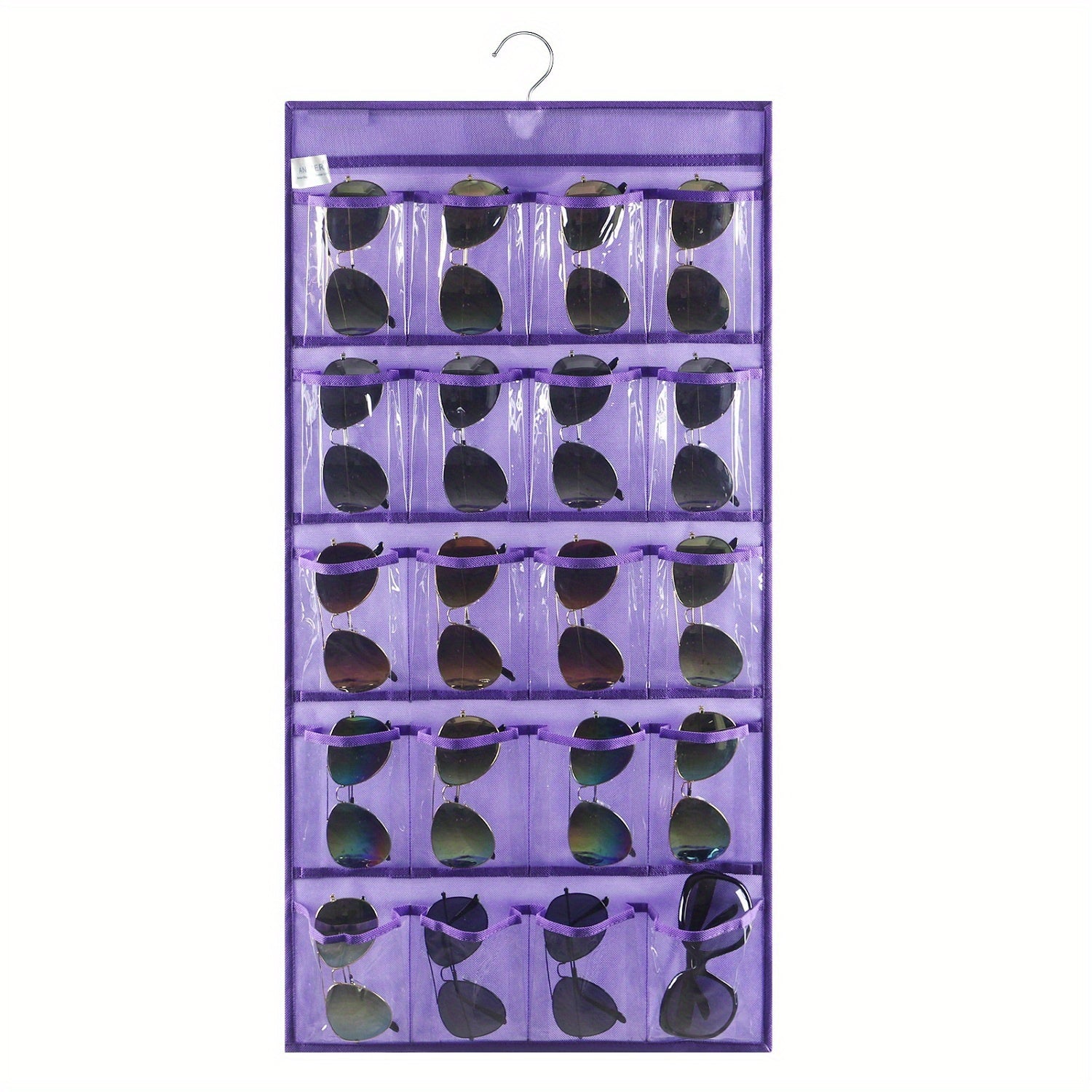 Sunglasses Organizer Wall Mounted Eyeglasses Holder with 20 Clear Slots