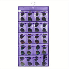 Sunglasses Organizer Wall Mounted Eyeglasses Holder with 20 Clear Slots