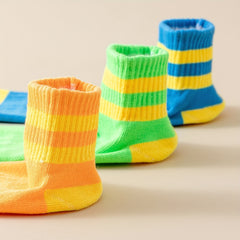 3 Pairs Baby Girl Non Slip Socks Rubber Dot Bottom Cotton Blend