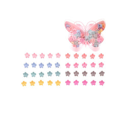 Candy Colored Flower Hairpin Mini Hair Clips Set