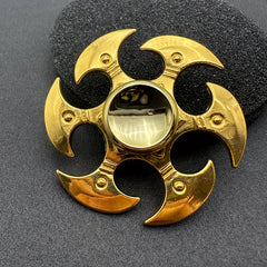 Golden Zinc Alloy Fidget Spinner for Relaxation & Focus