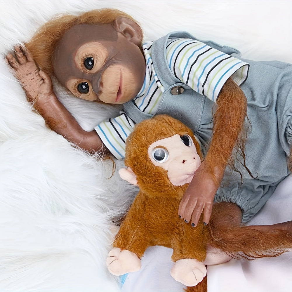 22 Inch Reborn Monkey Doll Soft Silicone Vinyl Lifelike Monkey Doll Toys