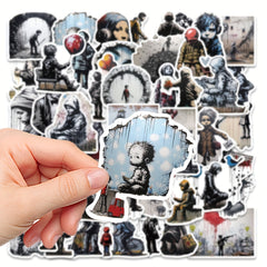 50pcs Abstract Art Style Stickers for Notebooks Suitcases Waterproof