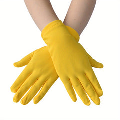 Silk Satin Gloves for Women Short Hand Protection Dance Performance