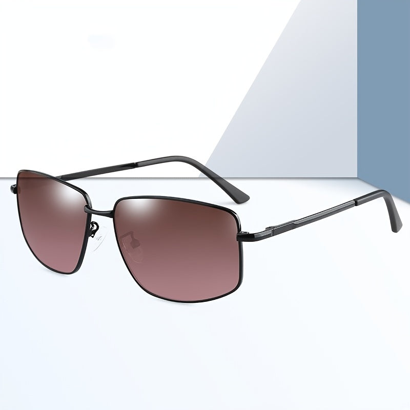 ANNBRU Rectangular Polarized Sunglasses For Men Retro Pilot Shades UV400